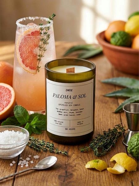 Свічка апсайклінг &mdash; PALOMA & SOL | 350 г | Соєвий віск с025 фото