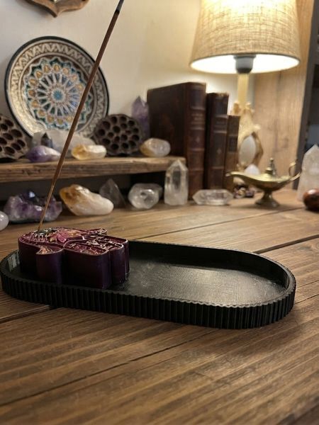 Овальна підставка під декор та тримачі аромапаличок &laquo;Ribbed Tray&raquo; (15-16 см) р0033 фото