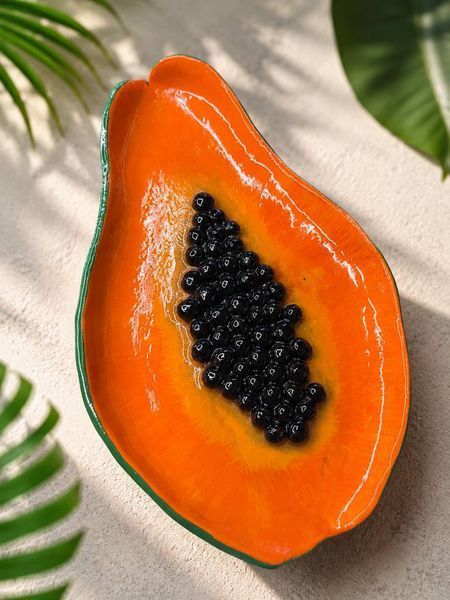 Декоративна глиняна тарілка Papaya Tray р0014 фото