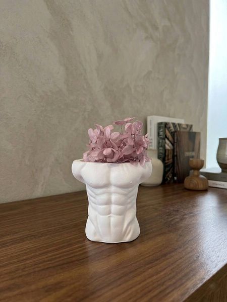 Гіпсове кашпо &laquo;Torso Man&raquo; &ndash; декоративне кашпо у формі чоловічого торса, 8 см р0016 фото