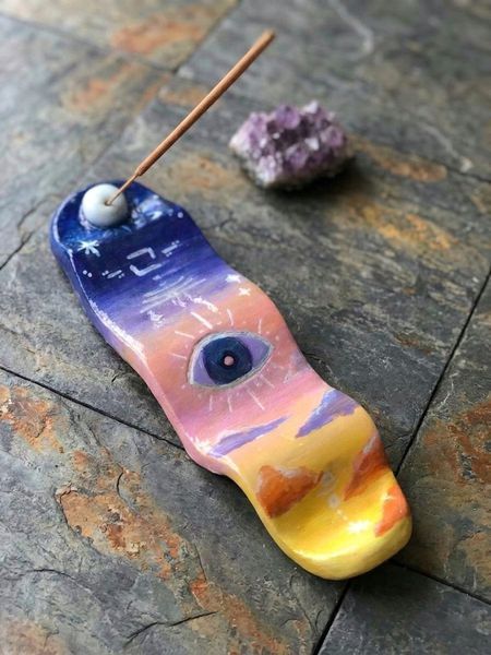 Тримач для аромапаличок &laquo;Mystic Eye&raquo; з глини &ndash; ручна робота м5 фото