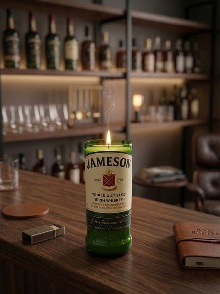 Апсайклінг-свічка Jameson 380 г &mdash; Whiskey, соєвий віск | DWOE с031 фото